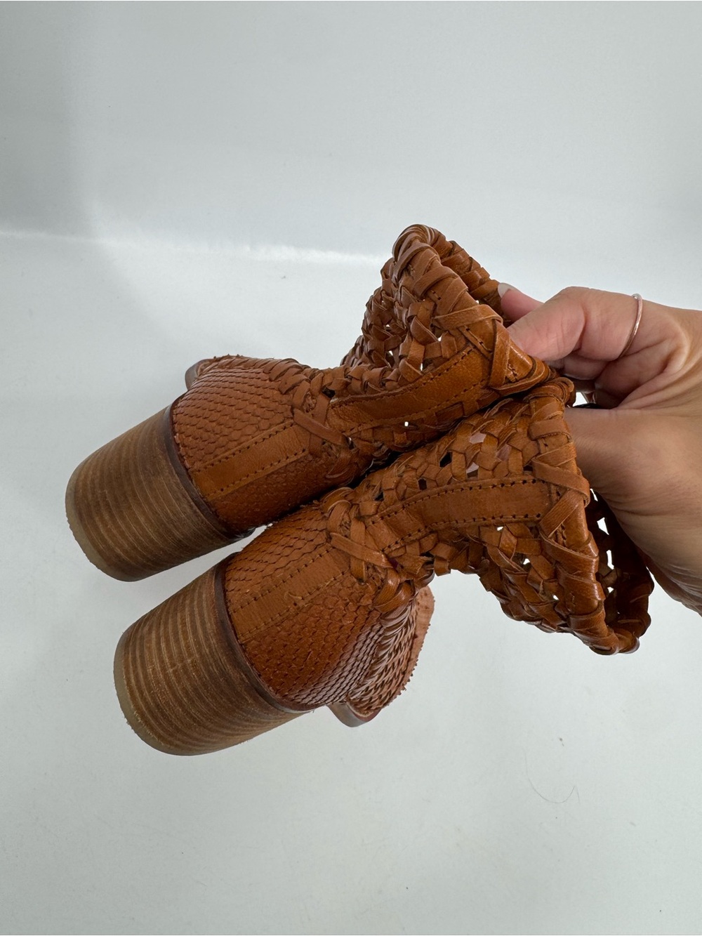 NEW Free People Woven Leather In The Loop Woven Boots Size 37 - Picture 12 of 15